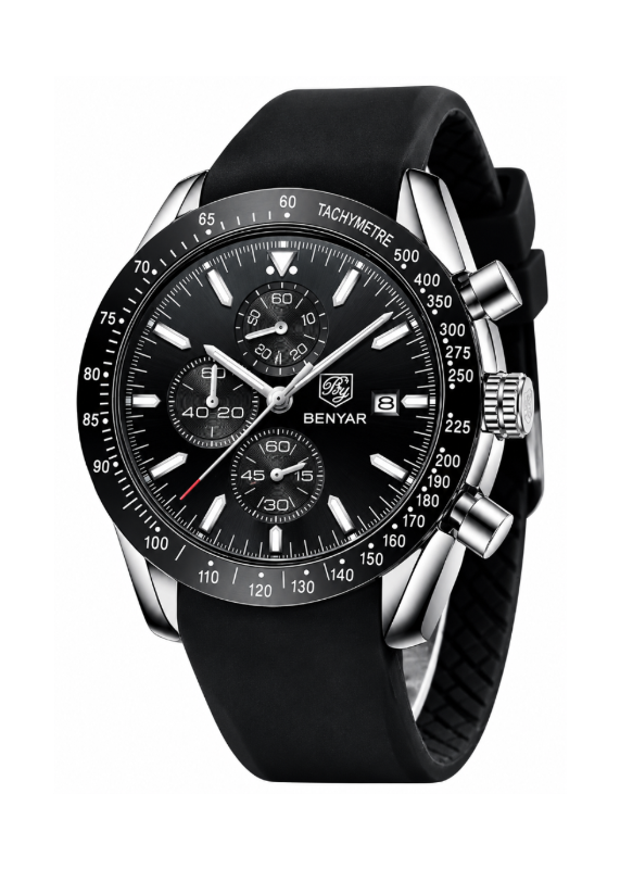 Reloj Benyar Black Silver