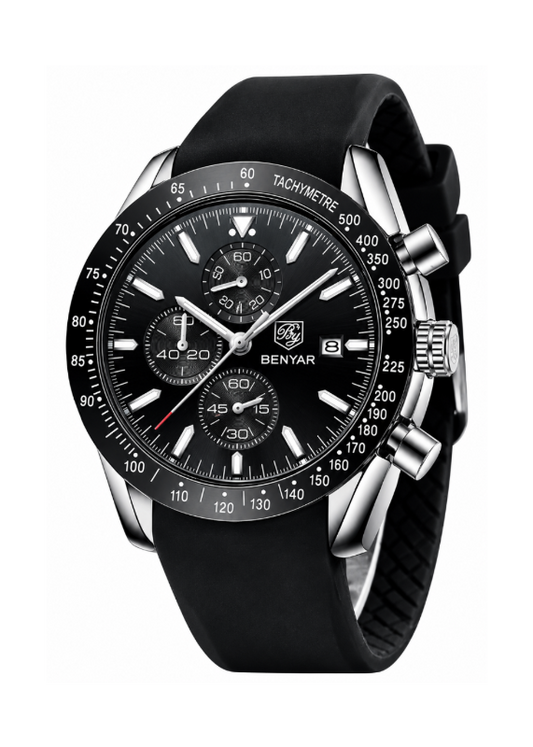 Reloj Benyar Black Silver