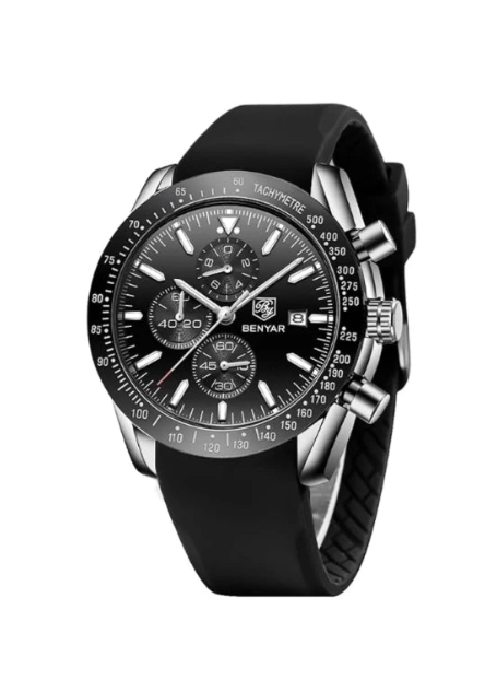 Reloj Benyar Black Silver